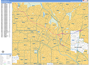 Los Angeles  Wall Map Basic Style